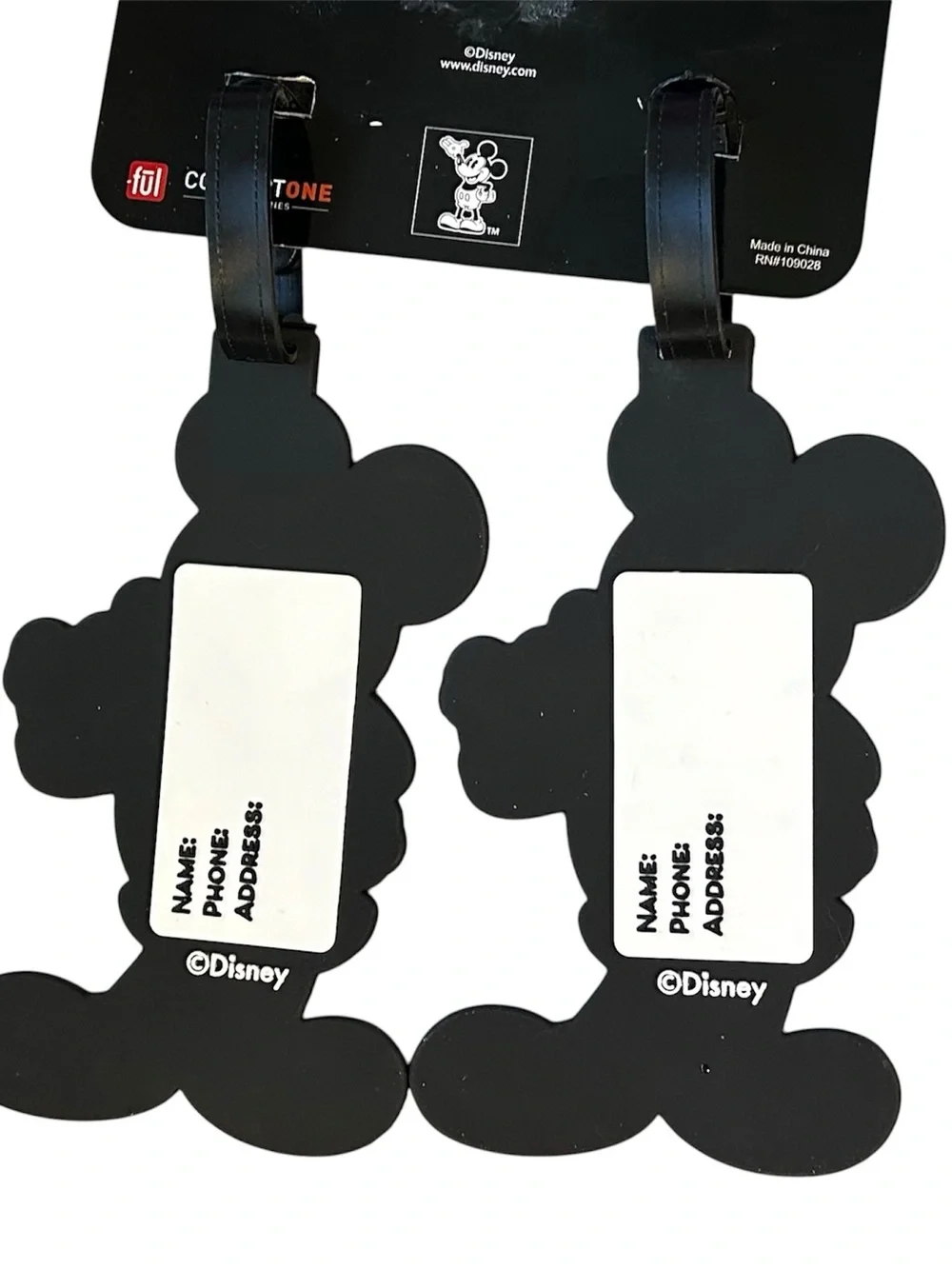 New Disney Mickey Mouse Kids Luggage Tags (Set of 2)